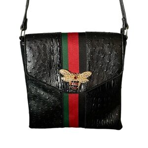 Ostrich croc Queenbee crossbody